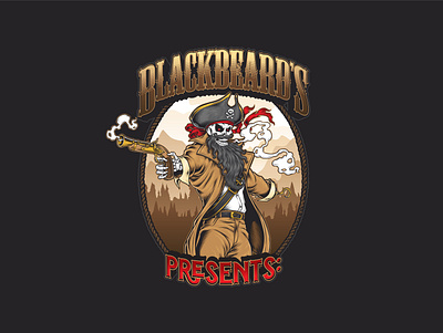 Blackbeard's apparel graphic design hand drawn logo logo design t shirt vector vintage