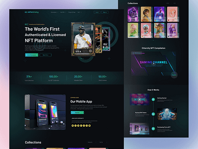 Ethernity Landing page design concept 3d animation branding concept design graphic design inspire landing page logo motion graphics ui