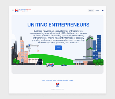 Business Power illustration social network ui web design