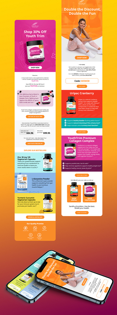 Newsletter Design for Health Brand | Flowium email design email marketing klaviyo klaviyo email design newsletter newsletter template