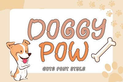 Doggy Pow animal banner beautiful branding design dog font font design graphic design handwritten illustration logo poster print spring summer ui