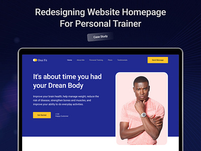 Redesigning Personal Trainer Website fitness trainer landing page personal trainer website redesign case study redesign website responsive design ui ui design user experience user interface visual design web design website case study website design
