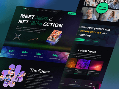 Near Landing Page Design 3d animation branding concept designs graphic design landing page design logo motion graphics ui