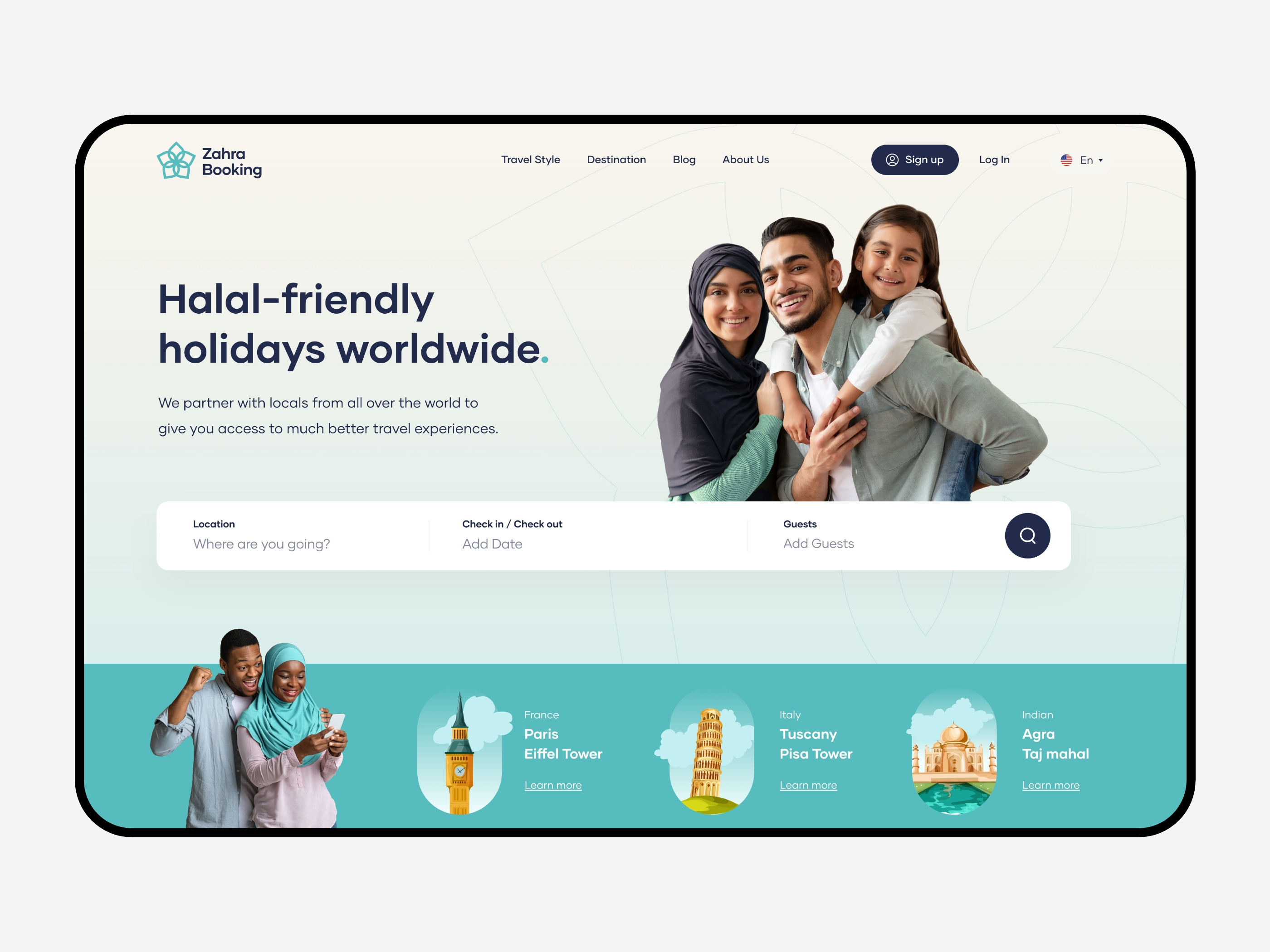Zahrabooking Website design typography ui ux webdesign