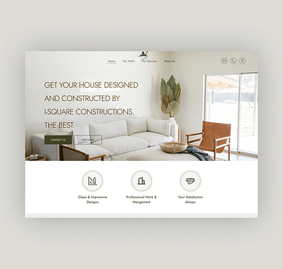 Construction firm - Landing Page construction landing page simple ui web design webpage website design