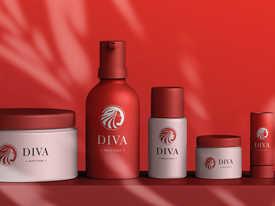 Diva - Logo design beauty beauty studio brand identity brandbook branding corporate identity cosmetics design girl graphic design label logo logo design logofolio minimal polygraphy print design red vector tracing visual identity