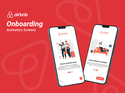 Onboarding Animation Screens airbnb animation appdesign graphic design onboarding screen ui uiux
