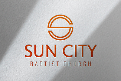 Sun City Baptist Logo baptist branding christianity church design graphic design identity logo orange sun typography vector