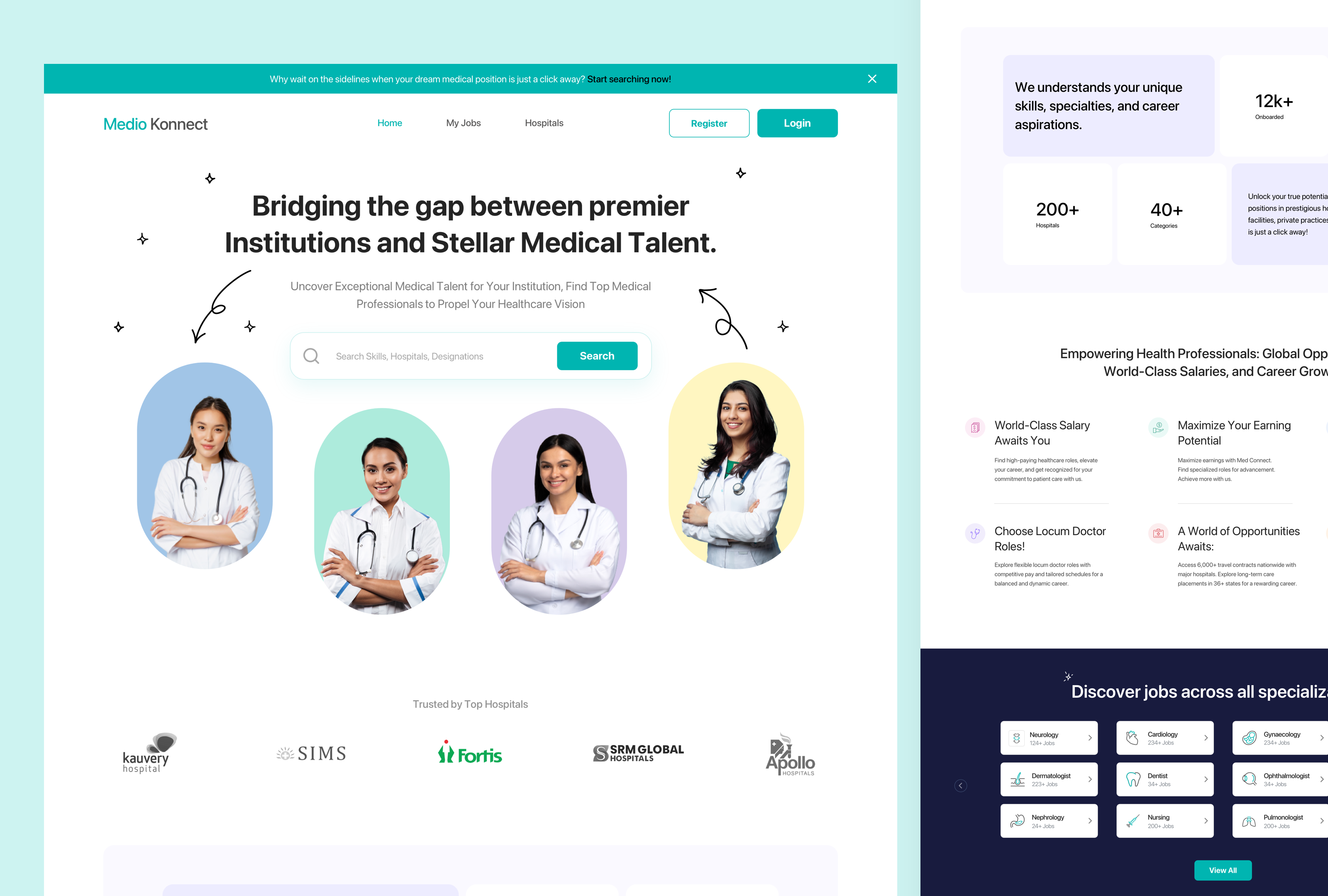 Medio Konnect - Website colour design design system figma sketch ui uiux ux website