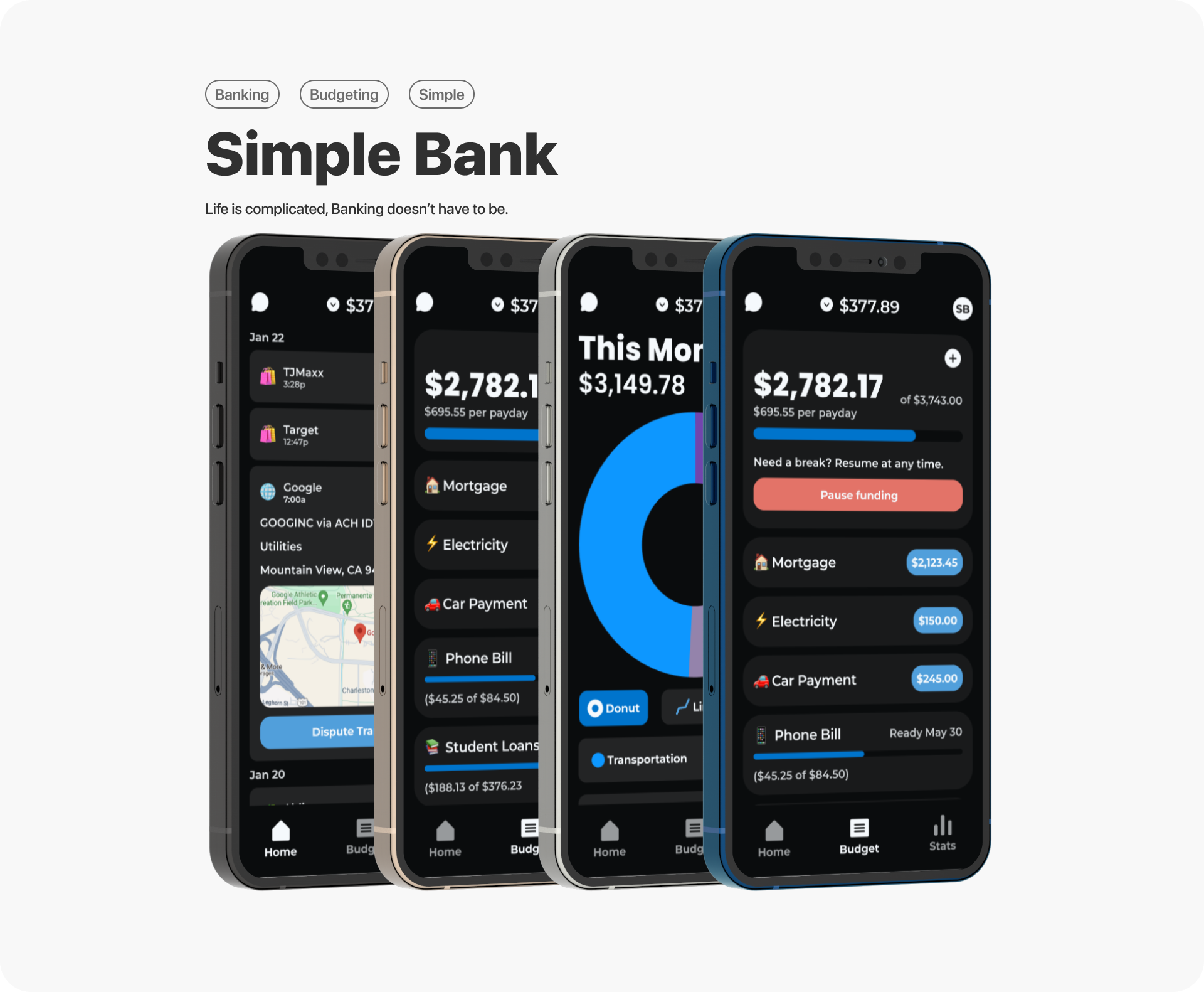 Simple Bank (2024) app concept dailyui design fintech ui ux