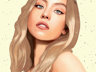 Sydney Sweeney Portrait Fanart actress art arte design dibujo digitalart drawing euphoria fanart illustration movie ozgaleano portrait retrato sydney sweeney tv