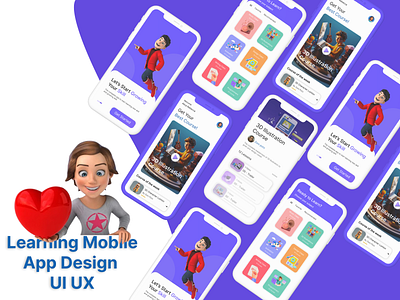 Learning App Design UI 3d appdesign branding daily ui figma app graphic design inspiration interface design ui ui design ui ux user experience user interface