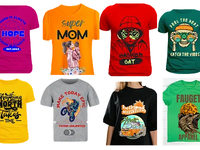 I will do graphic t shirt design and 3d t shirt mockup cartoon t shirt clothing brand t shirt design design logo design photo retouch t shirt design t shirt mockup