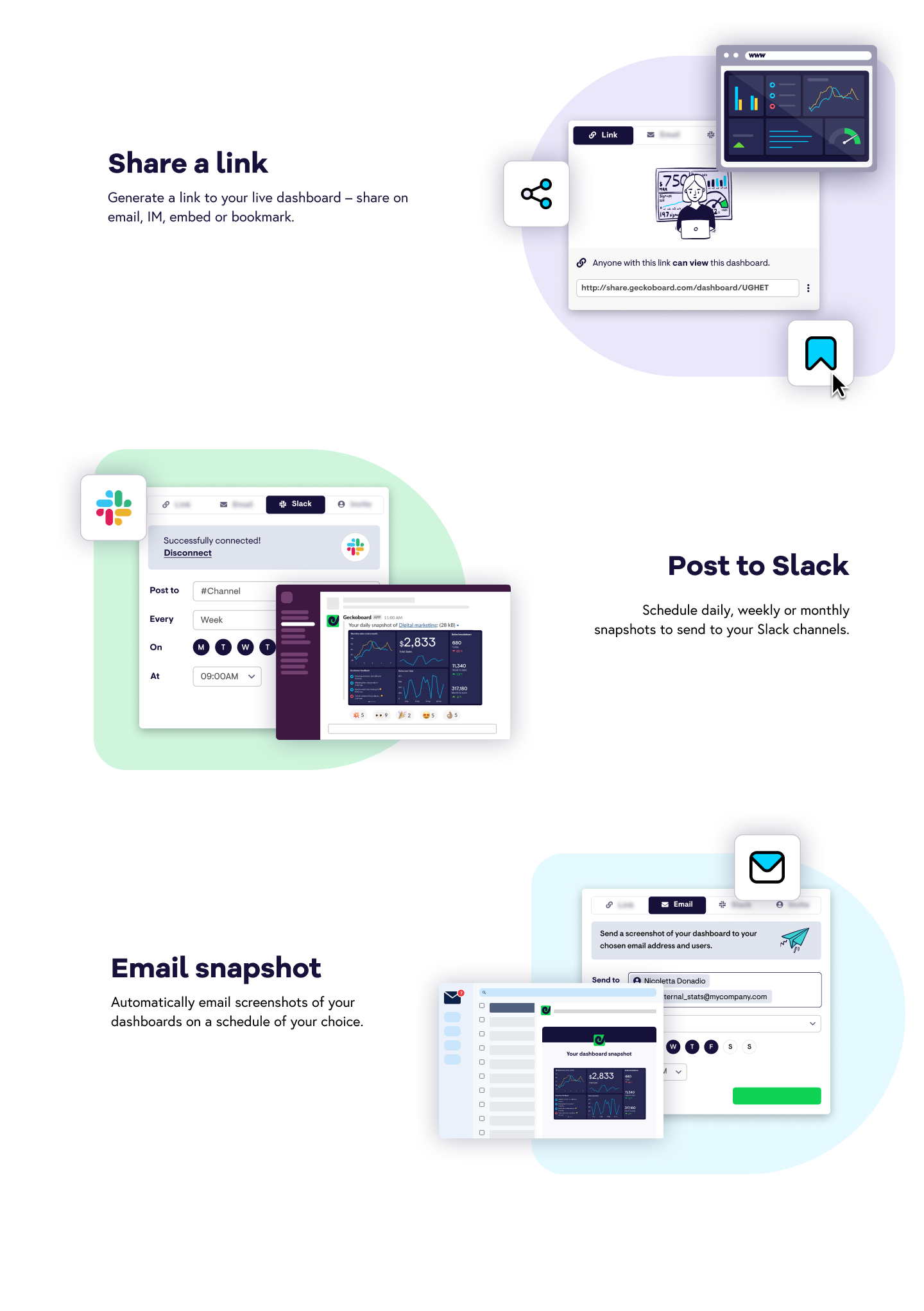 Product's list of features branding features saas ui website