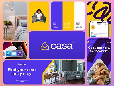 Casa Housing Rental Brand Identity Bento Grid advertisment design banner design bento bento grid brand identity brand identity design branding design house house icon house logo instagram instagram story design logo logo design logos rental