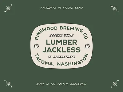 Pinewood Brewing Co beer branding brewery brewing evergreen font forest graphic design green label logo national park northwest packaging pnw tree type typeface typography vintage