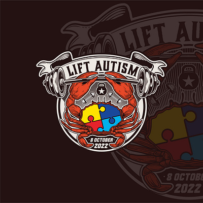 Lift Autism Logo branding design digital illustration drawing graphic design illustration logo logo badge logo design logo illustration logo retro logo vintage vector