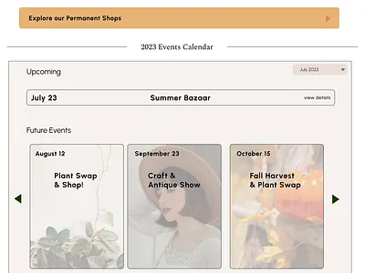 Rancocas Woods: Events & Shops Re-Design crafts design graphic design ui ux web design website