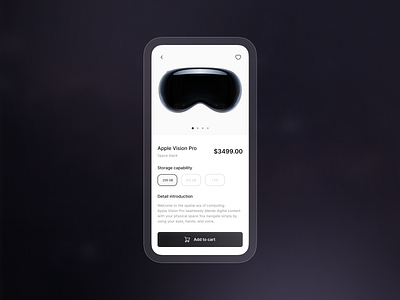 Daily UI Challenge #1 - Apple Vision Pro Product Card apple card challenge design ui ux visionpro