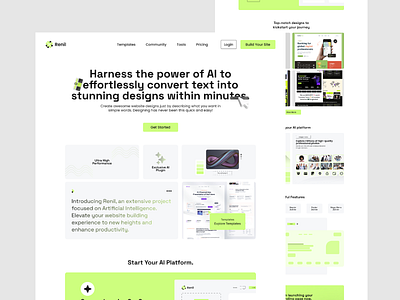 AI Web Page Design design landing page design tayyab tayyabalidesign ui uiux ux