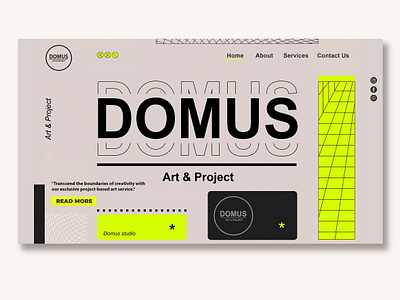 Domus Studio - Landing Page/ Typography 3d brand brand identity branding design graphic design landing page landing page design logo typography ui ux vector