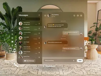 Apple Vision Pro Spatial Message UI 3d space apple design apple vision applevisionpro augmented reality spatial messaging spatial ui ui design ux design virtual reality visual cues