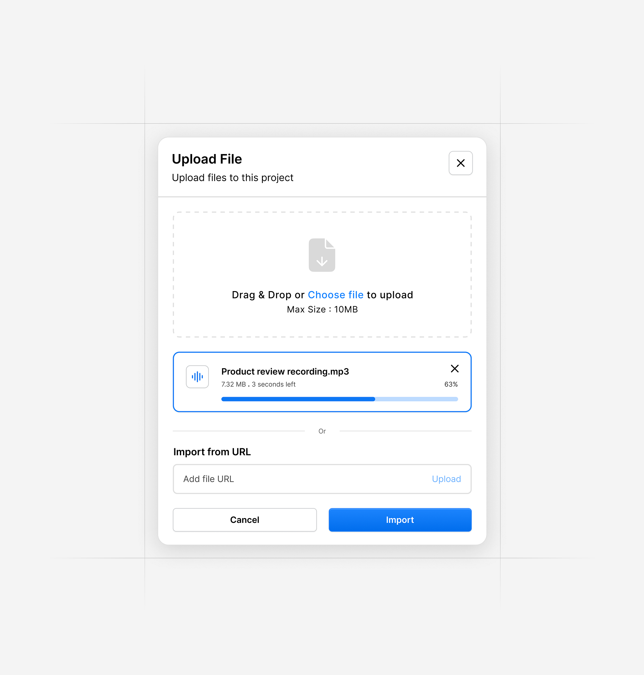 Upload file modal by Bankole Abdulbasit on Dribbble