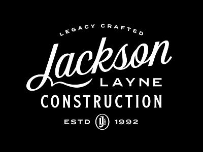 Jackson Layne Construction badge bay area branding construction design graphic design illustration lockup logo script symbol typography