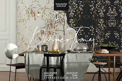 DINNER TIME Wallpaper Mockup interior mockup wallpaper interior wallpaper mockup