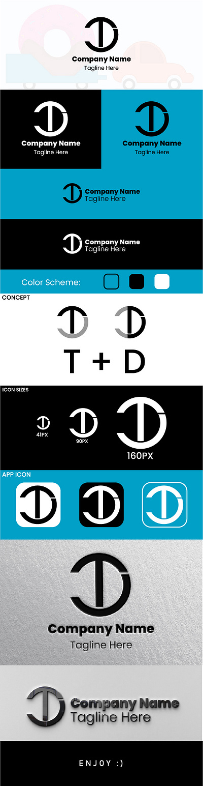 T + D Letter Logo Design brand brand identity branding business logo d letter logo graphic design logo logo design professional logo t letter logo td logo design