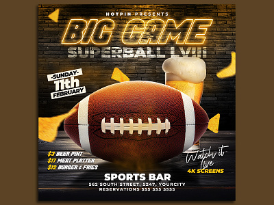 Football Flyer Template social media superbowl