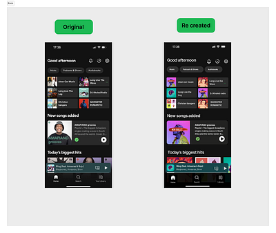 Spotify screen recreated