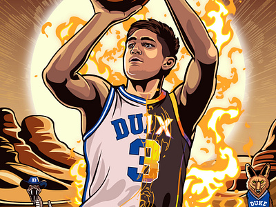 Grayson Allen Phoenix for Duke Men's Basketball basketball duke editorial illustration official sports