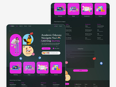 Educational Platform 3d educational educational platform illustrations learning platform purpple ui ux web