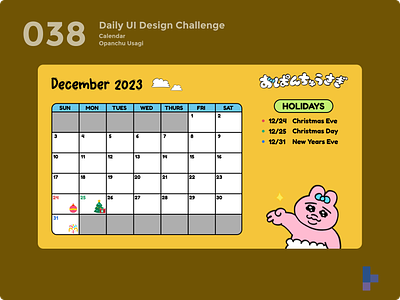 Daily UI 038 - Calendar calendar daily ui 038 daily ui 38 dailyui opanchu usagi ui visual design