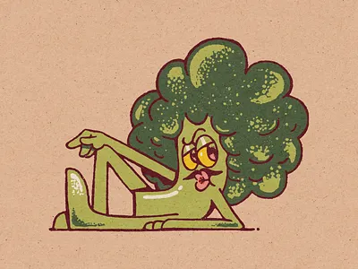 go vegan broccoli character design illustration rubber hose vegan vegetarian veggies