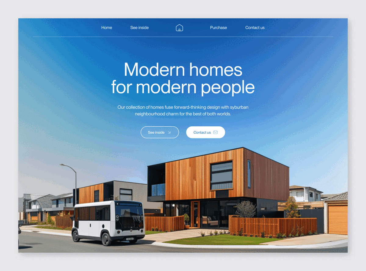 Modern Housing Website clean eco eco friendly future futuristic green home housing imagery landing page life lifestyle living modern simple typography ui web design website