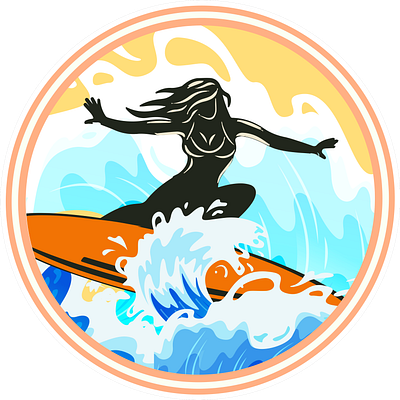 Surfer beach illustration summer surfer