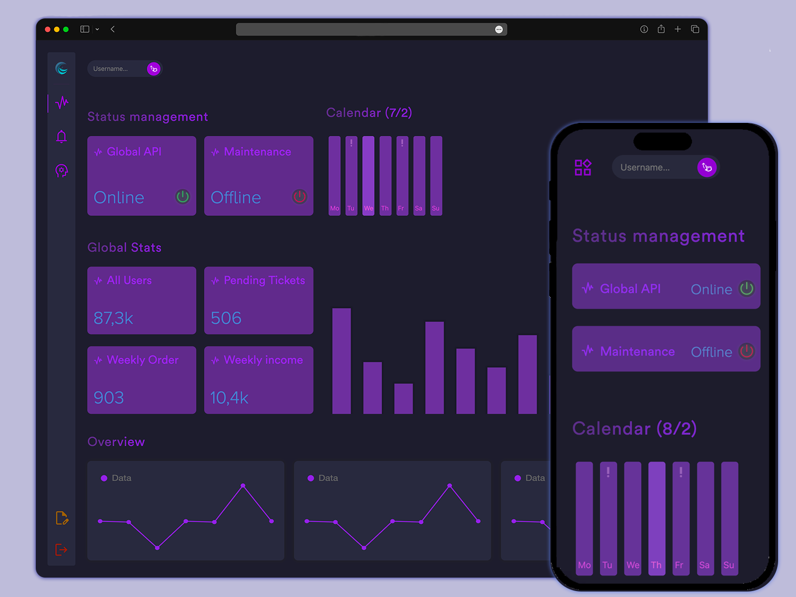 Design Admin Panel • Dashboard & User Profile Management admin panel creative dashboard design dev web front end graphic design responsive ui ux vue.js webdesign