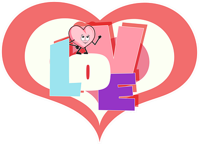 Valentines cartoons hearts typography valentines