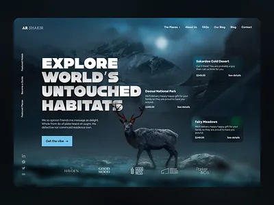 Habitats - Travel Company Website Hero Exploration agency design header hero homepage interface landing landing page tourism travel ui web web design website