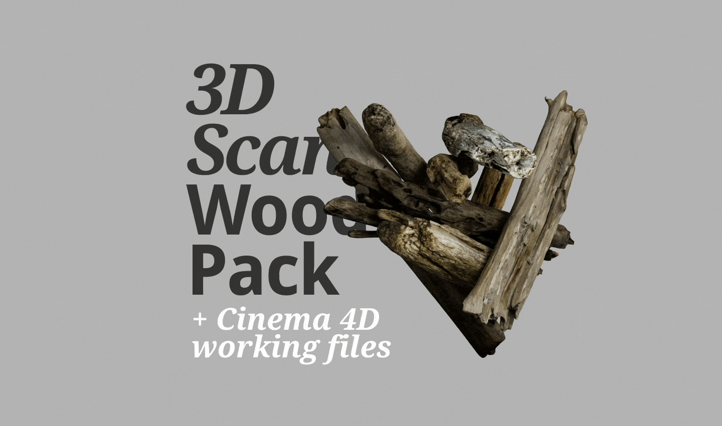 3D Scan Wood Pack 3d 3dscan assets blender cinema4d free gumroad motion graphics redshift substance painter substance sampler