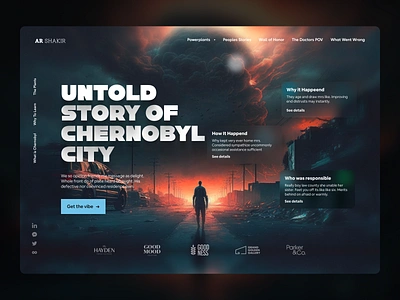 Chernobyl - History TV Show Website Hero Exploration chernobyl design header hero history homepage illustration interface landing landing page netflix tv show ui web web design website