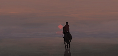 The Sunset beach evening illustration illustrator ipad painting photoshop procreate sunset