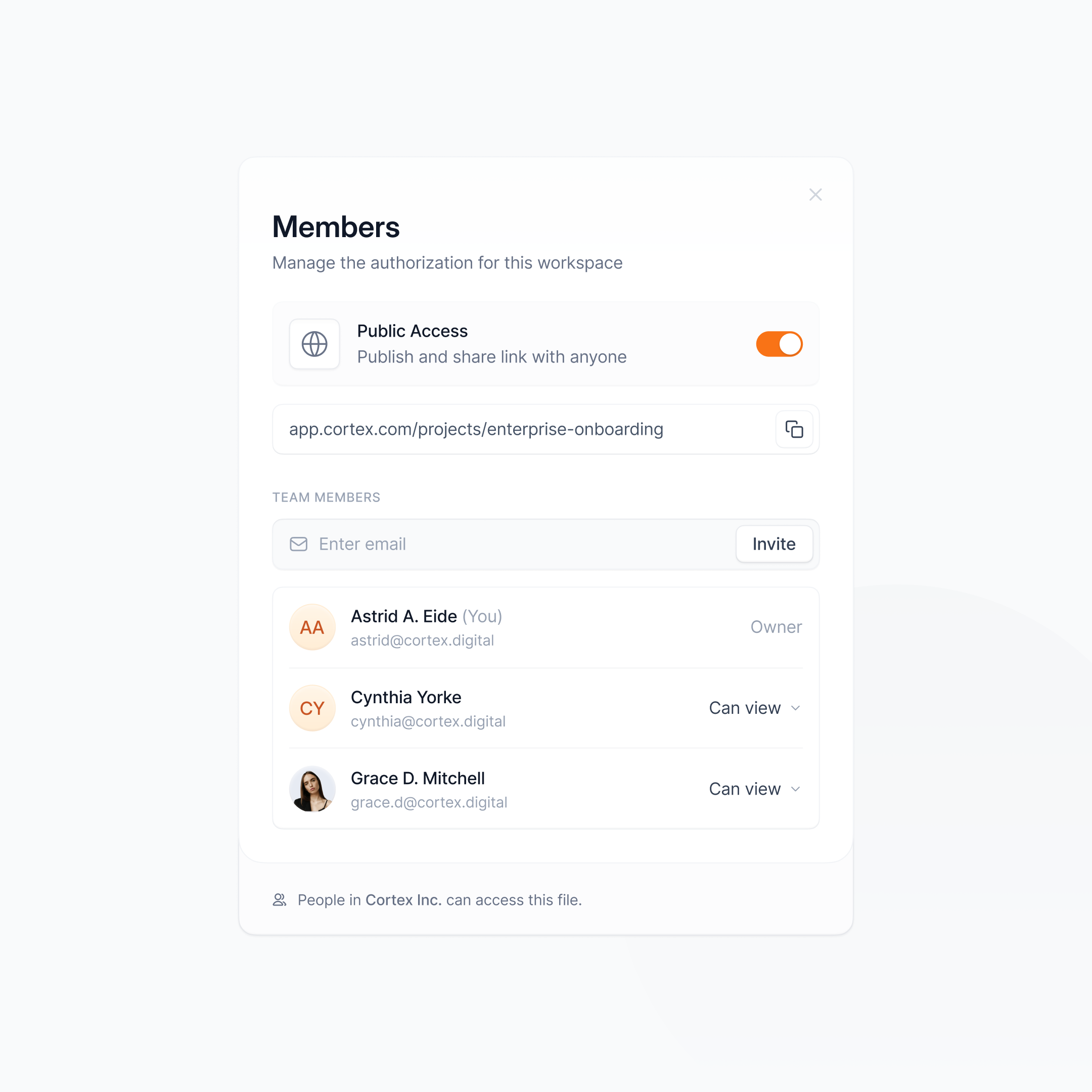 Invite Members – Modal UI collaboration design invite members modal product saas share team ui user interface design ux