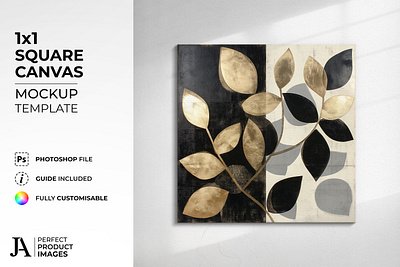 1x1 SQUARE CANVAS MOCKUP TEMPLATE art showcase canvas canvas mockup canvas template design graphic design mock up mockup mockup template wall mockup