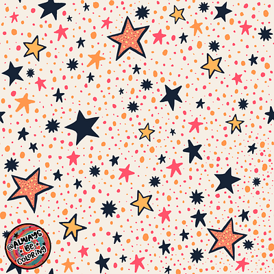 Star Pattern alwaysbecoloring design fabric graphic design illustration pattern pattern design procreate seamless pattern stars surface pattern design