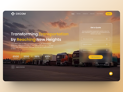 OXCOM's Dynamic Transportation Website Design graphic design landing page transportation ui ui design ux design vehicle transportation website design