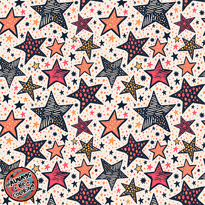 Star Pattern 2 alwaysbecoloring design fabric graphic design illustration pattern pattern design procreate seamless pattern star surface pattern design