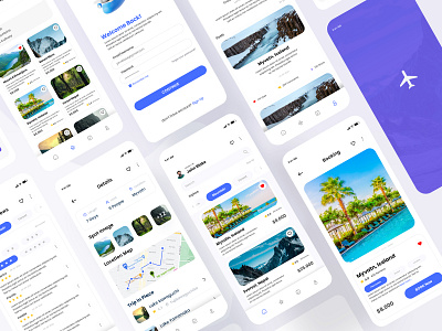 Travel - Hotel & Ticket Booking App Ui app ui branding design desktop graphic design logo travel app ui upwork website ui